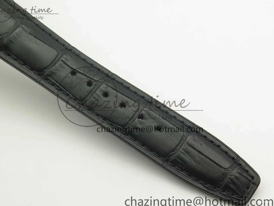 MIROTIME 0331 Upgraded Portuguese Flying Tourbillon SS White Dial 2 Sub Dials on Black Leather Strap 7161